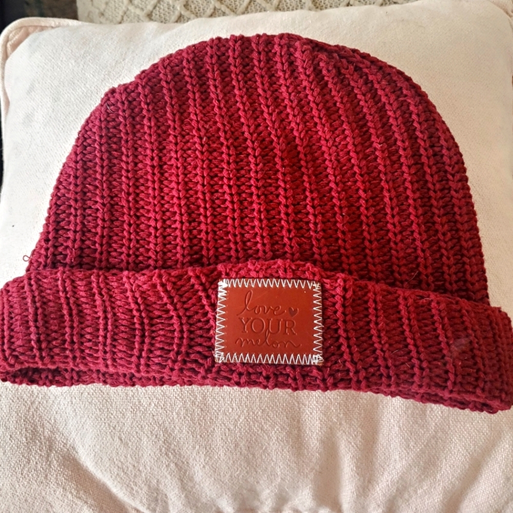 Love your Melon knit burgundy hat